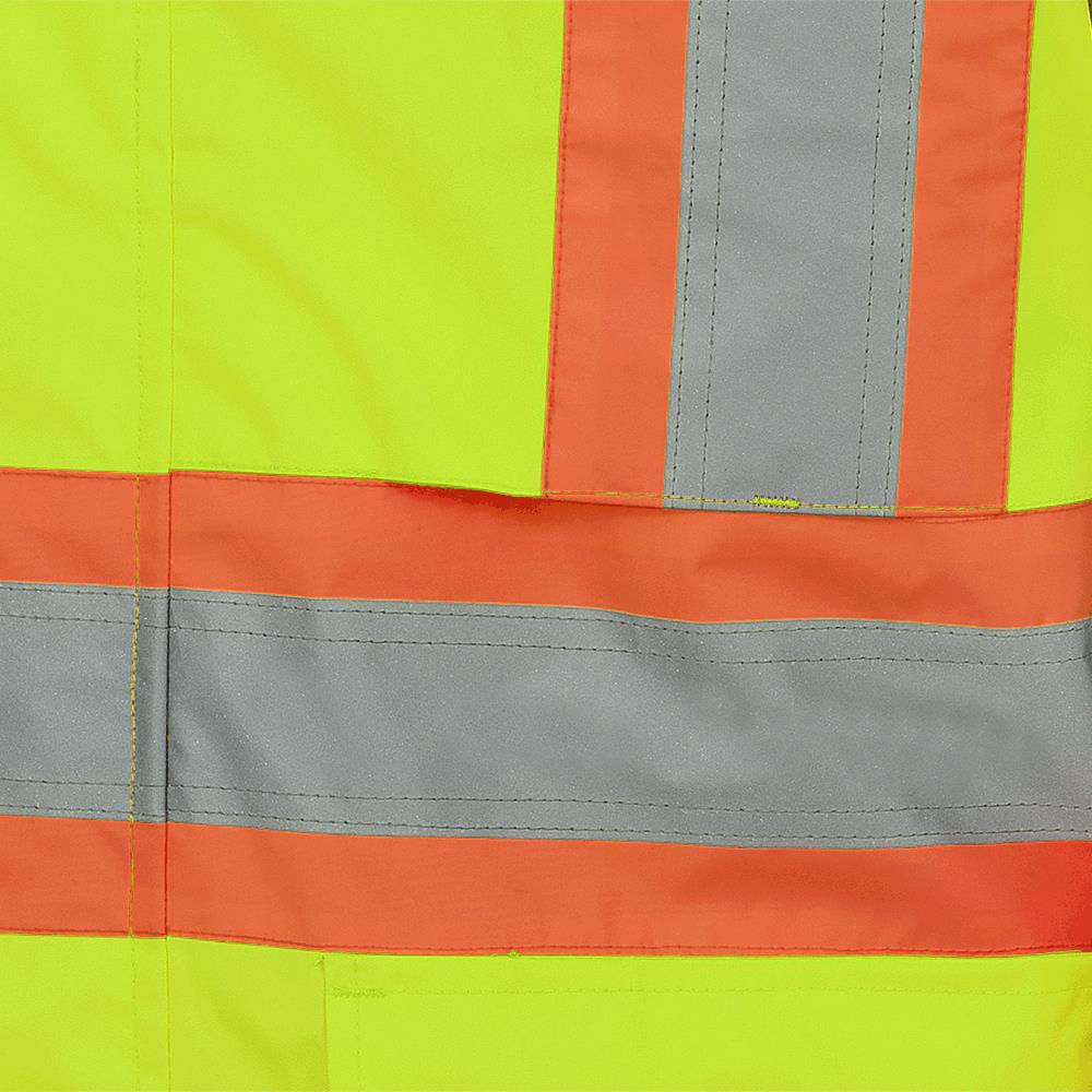 Veste de sécurité légère et imperméable avec capuche amovible, 150D, jaune, SZ : 5XL