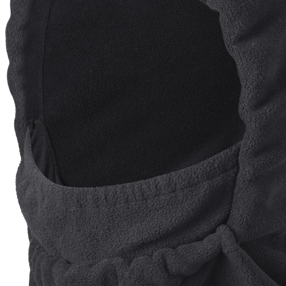 Single-Layer Micro Fleece Hood with Face Mask, Black, SZ: O/S