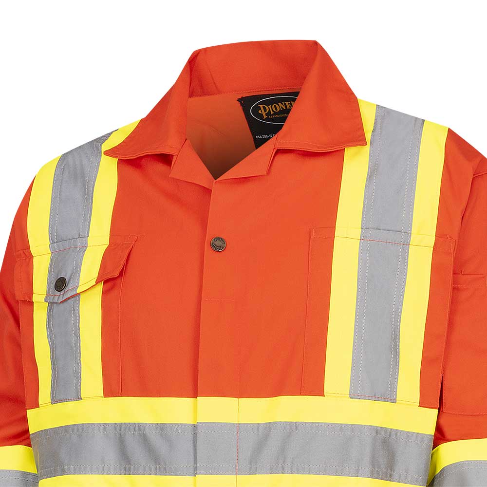 Safety Coverall, Polyester/Cotton, Orange, SZ: 64