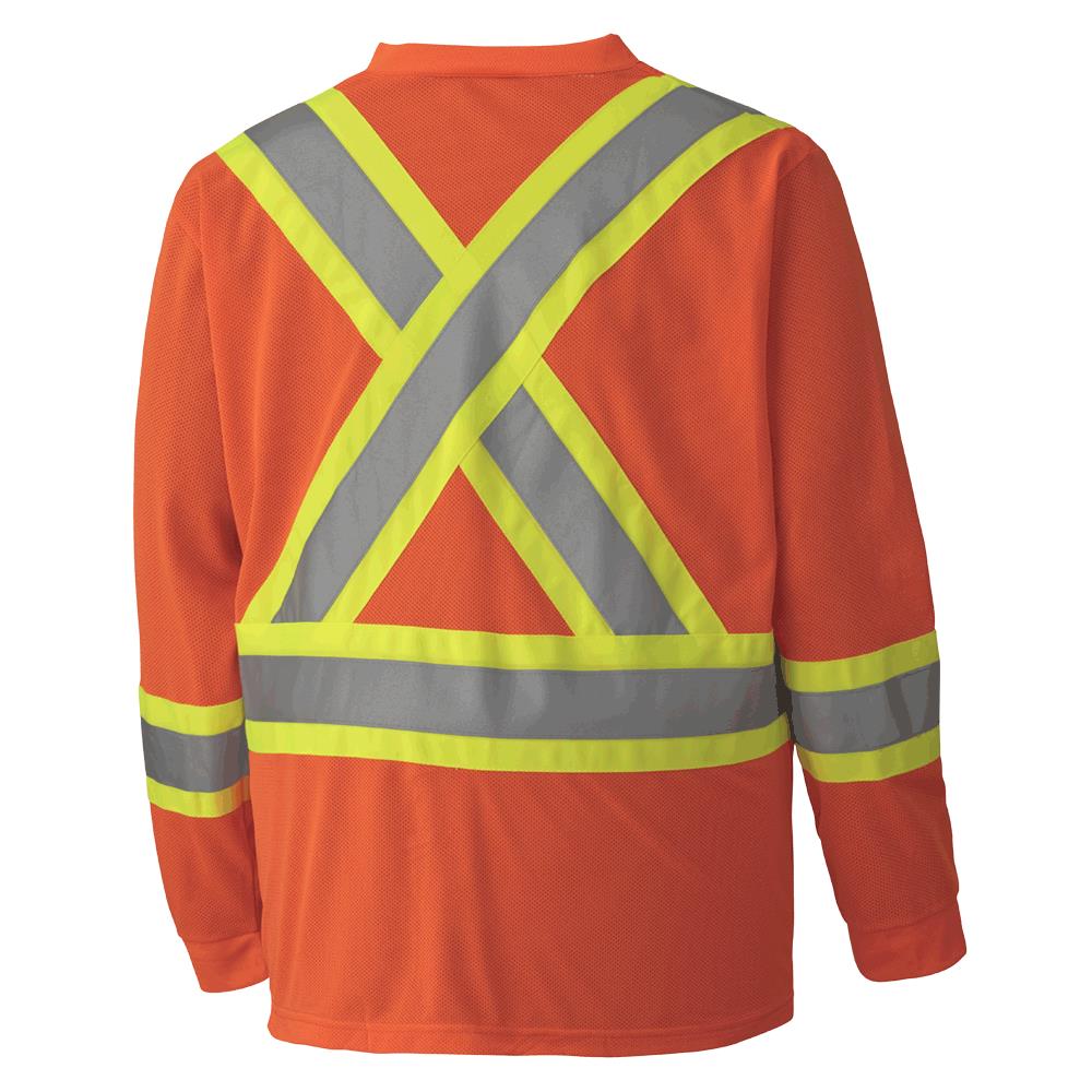 Chandail de sécurité à manches longues, micro-maille de poly, orange, GR: 3XL