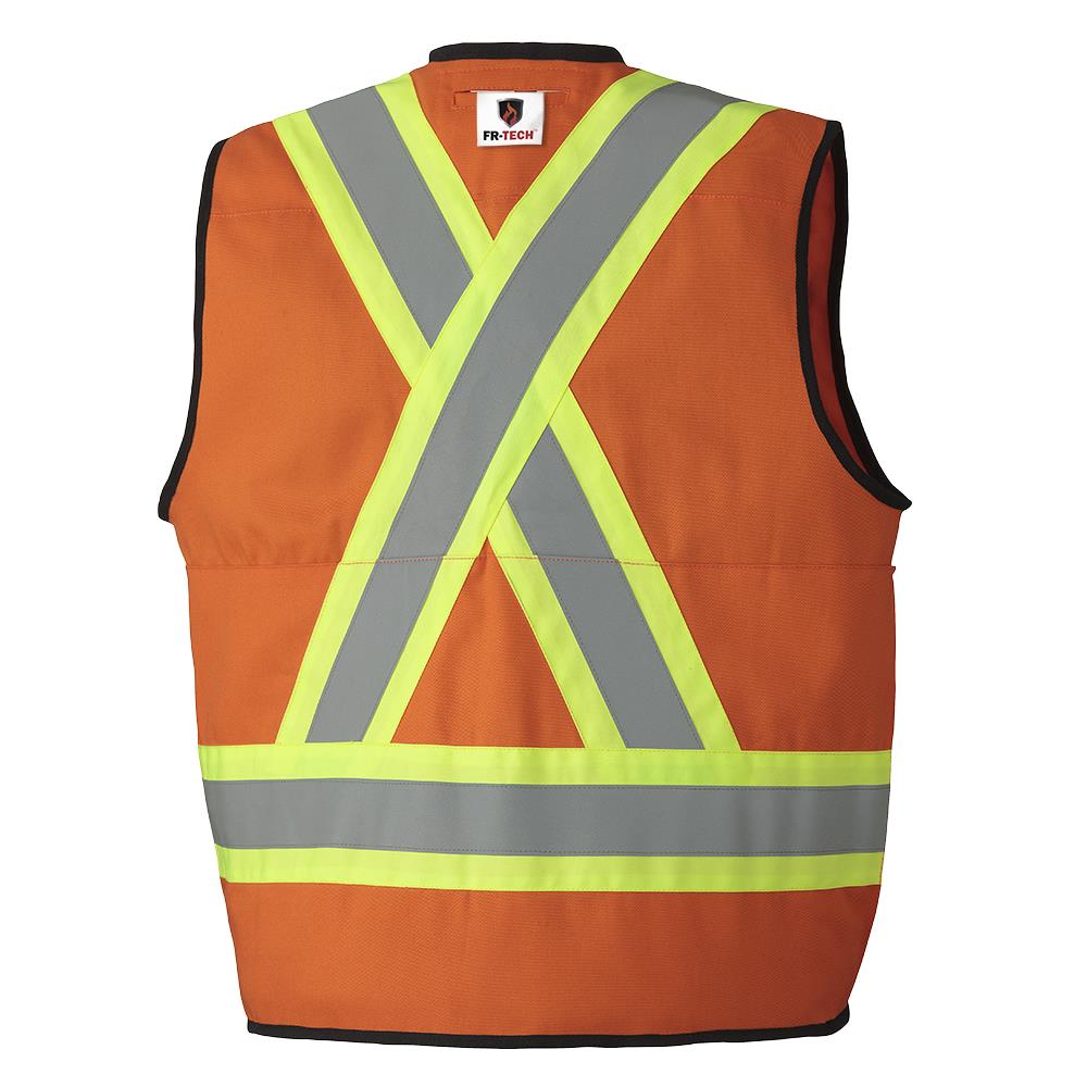 Hi-Viz FR-Tech® Flame Resistant Surveyor's Safety Vests, orange, SZ: XL