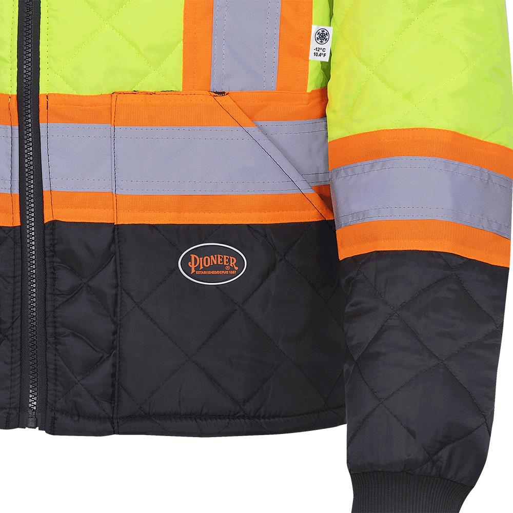Veste matelassée haute visibilité pour congélateur, jaune/noir, SZ : 5XL