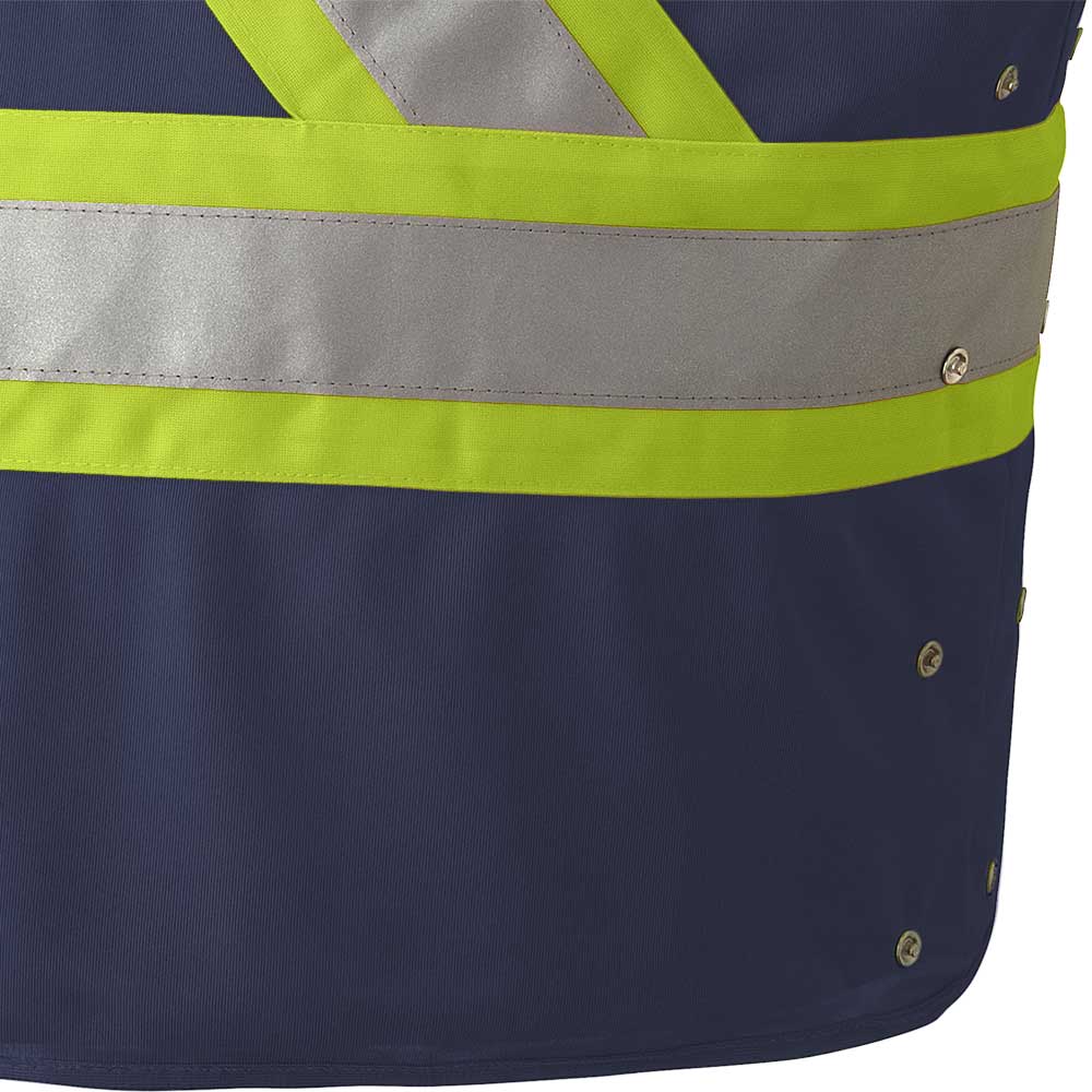 Veste de sécurité haute visibilité à côtés ajustables, Bleu Marine, GR: P/M