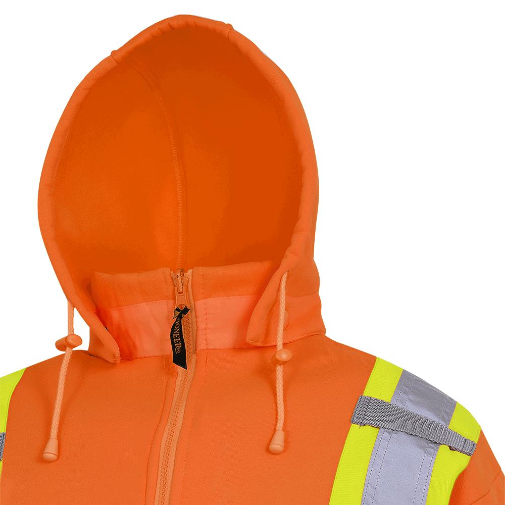 Hi-Viz Polyester Fleece Hoodie, Orange, SZ: 5XL