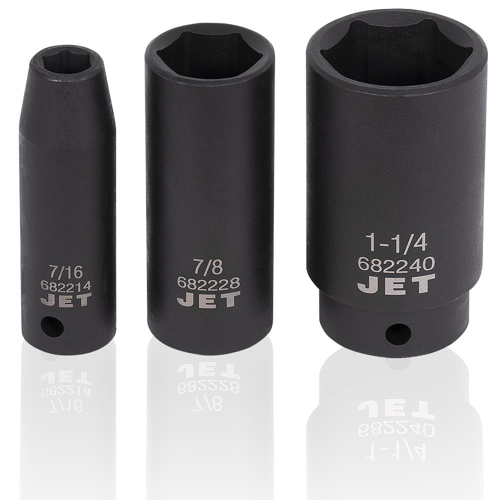 JET Jeu de 13 douilles profondes à chocs s.a.e. à prise de 1/2 po '“ 6 pans