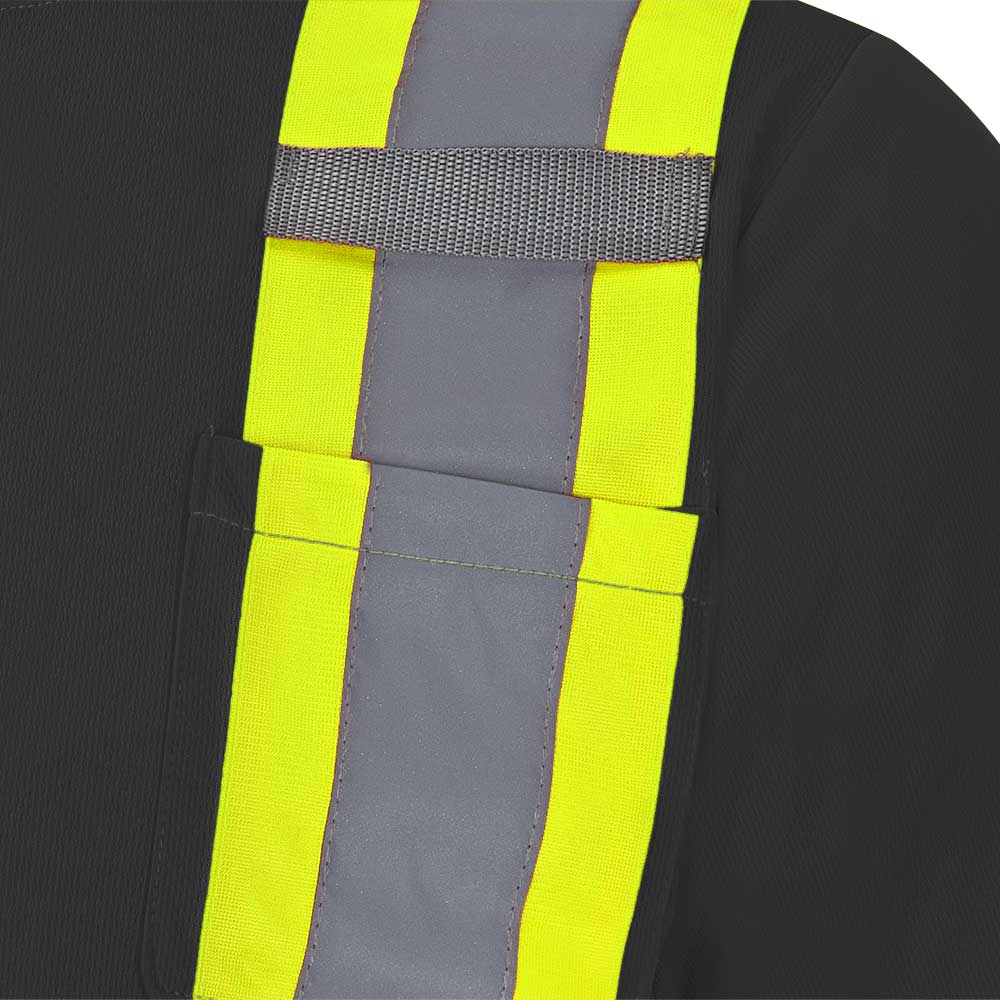 Chandail de sécurité en polyester œil de perdrix, Noir, GR: XL