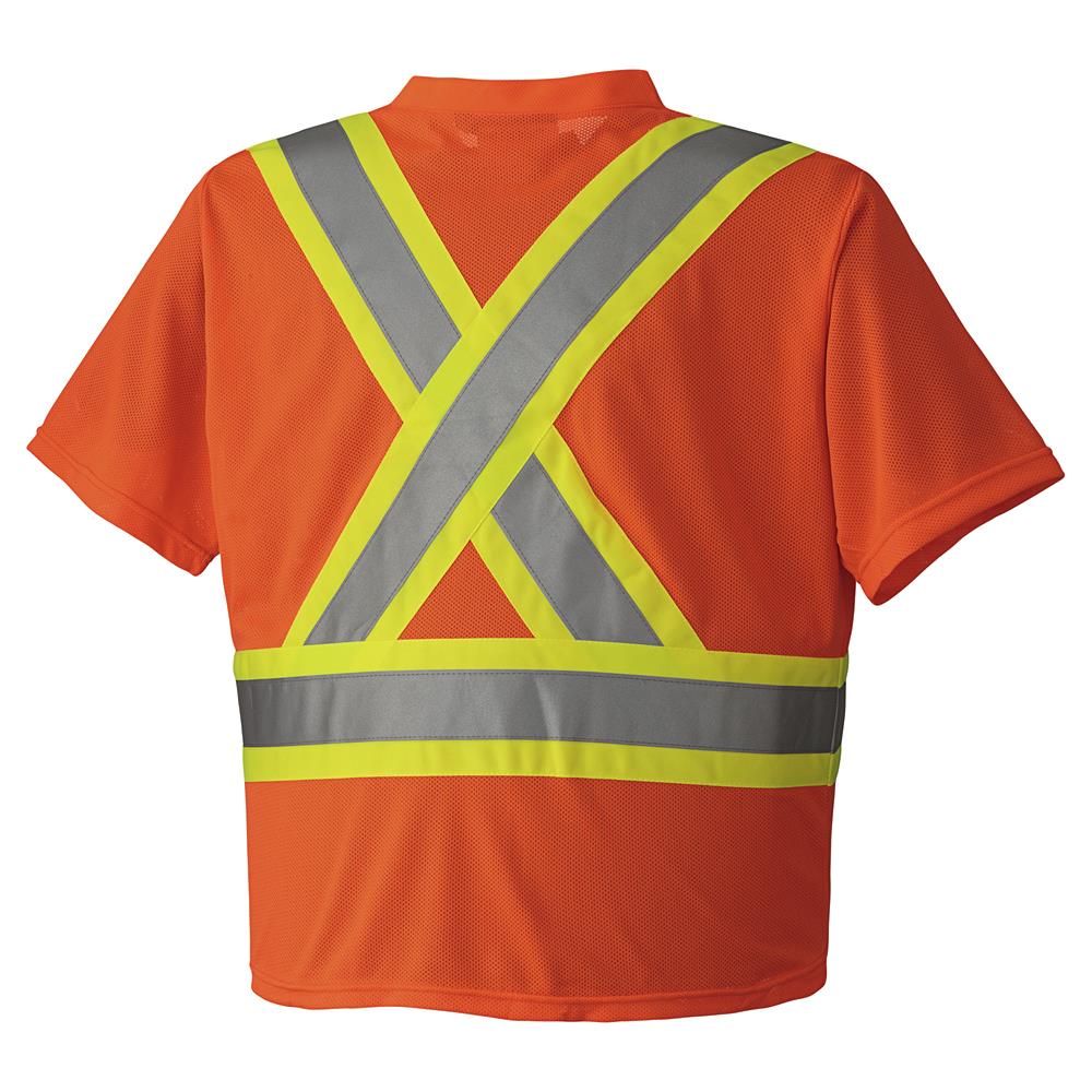Hi-Vis Micro Mesh Safety T-Shirts, Orange, SZ: 5XL