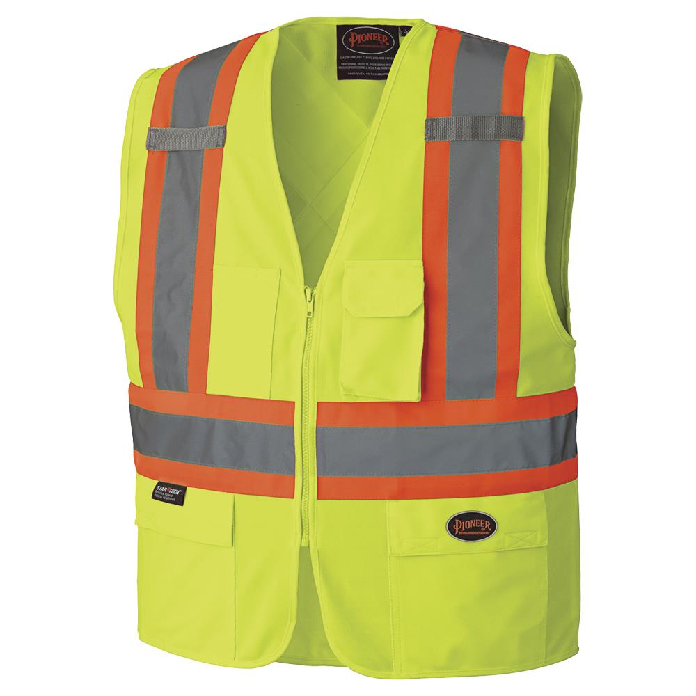 Veste de sécurité en tricot de polyester avec fermeture éclair, Jaune, GR: L