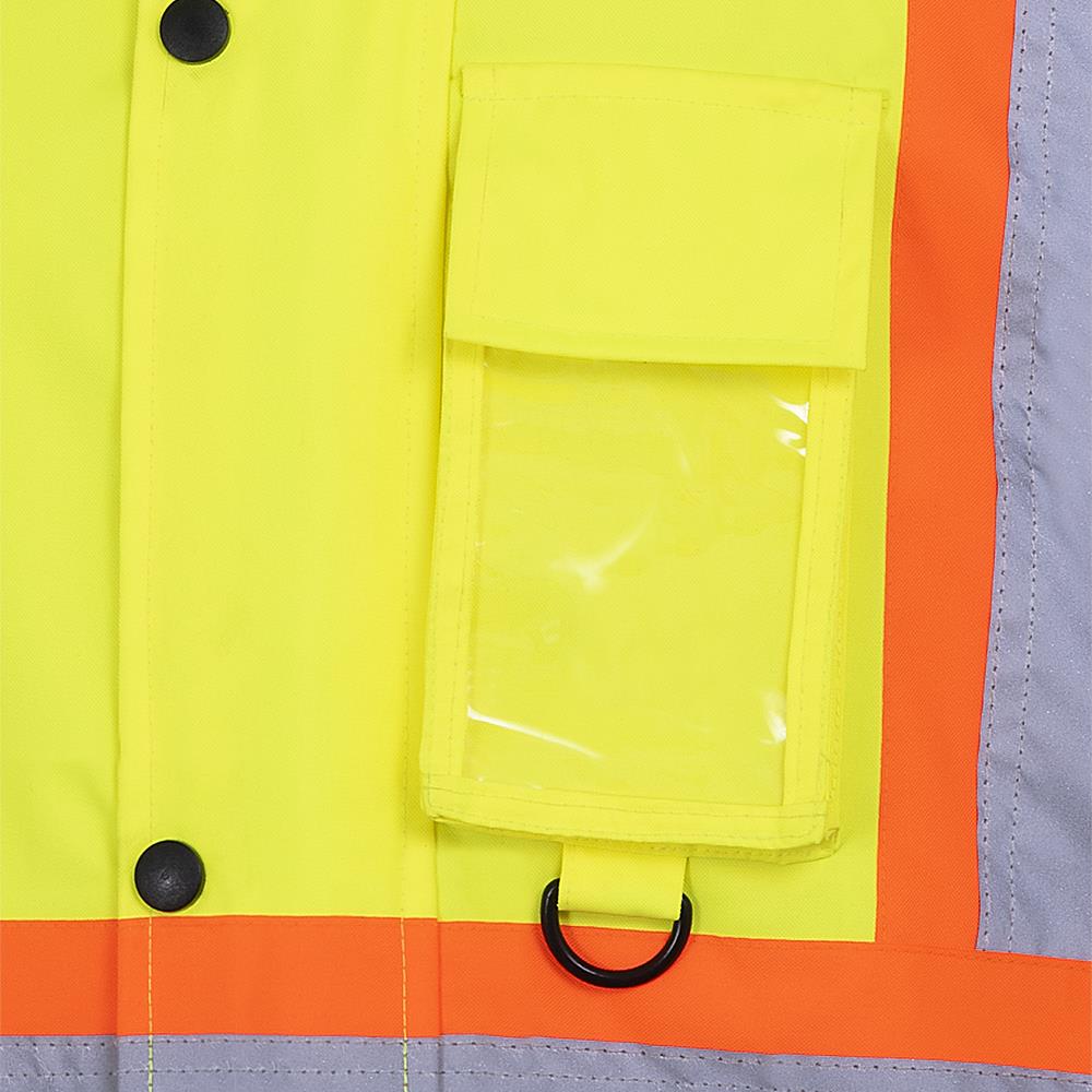 Hi-Viz Waterproof Winter Quilted Safety Parka, 300D, Yellow, SZ: 2XL