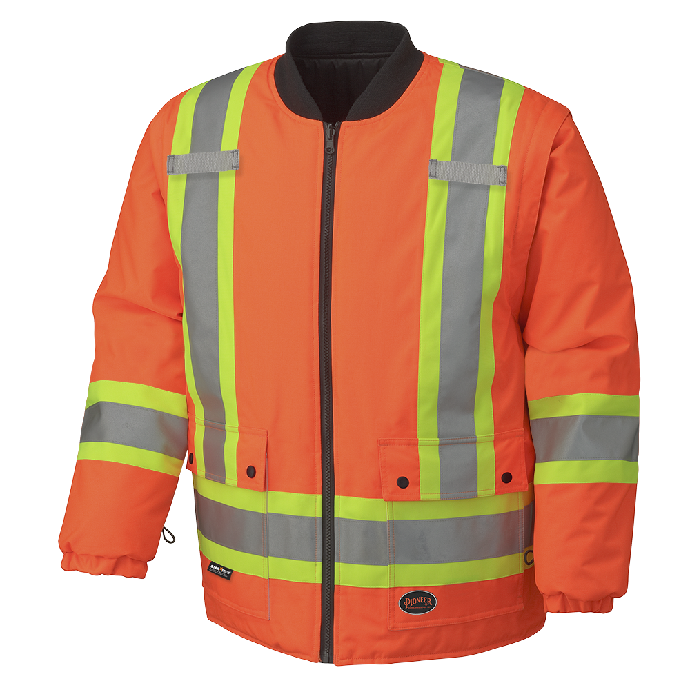 Parkas de sécurité imperméables haute visibilité 7 en 1, orange/noir, SZ : 4XL