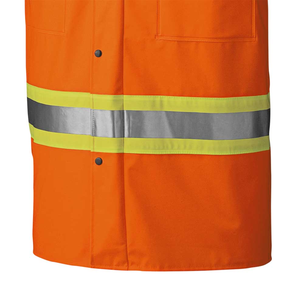 Flame Resistant Stretch Long Waterproof Coat, Orange, SZ: L