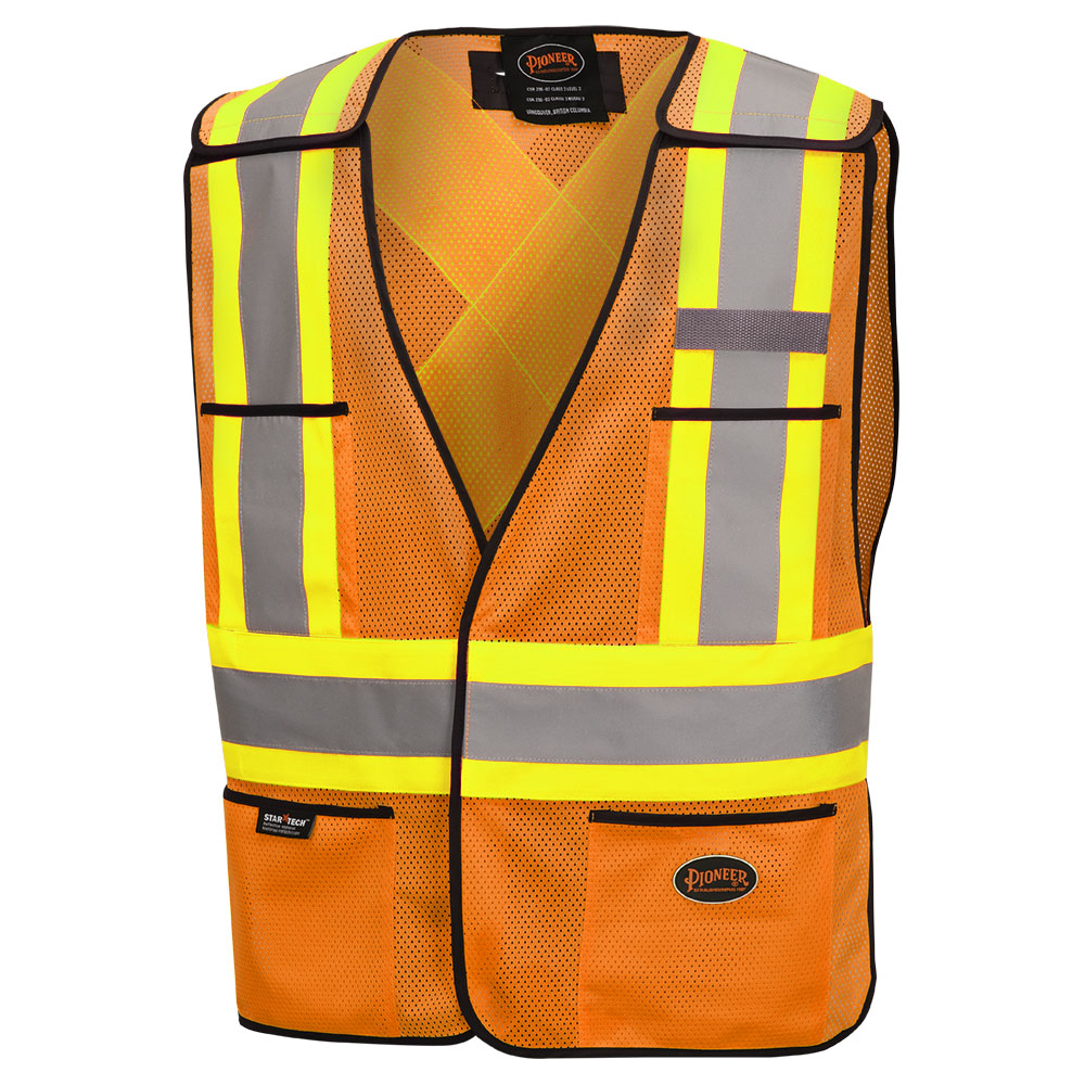Gilets de sécurité détachable en mesh, CSA, Orange, O/S