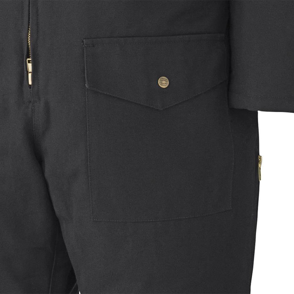 Coverall, Quilted Cotton Duck, Zipper, Black, SZ: XL