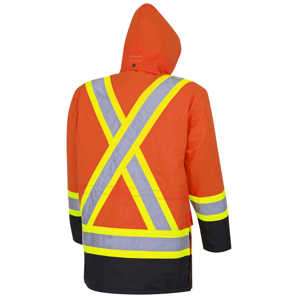 Parkas de sécurité imperméables haute visibilité 7 en 1, orange/noir, SZ : 4XL