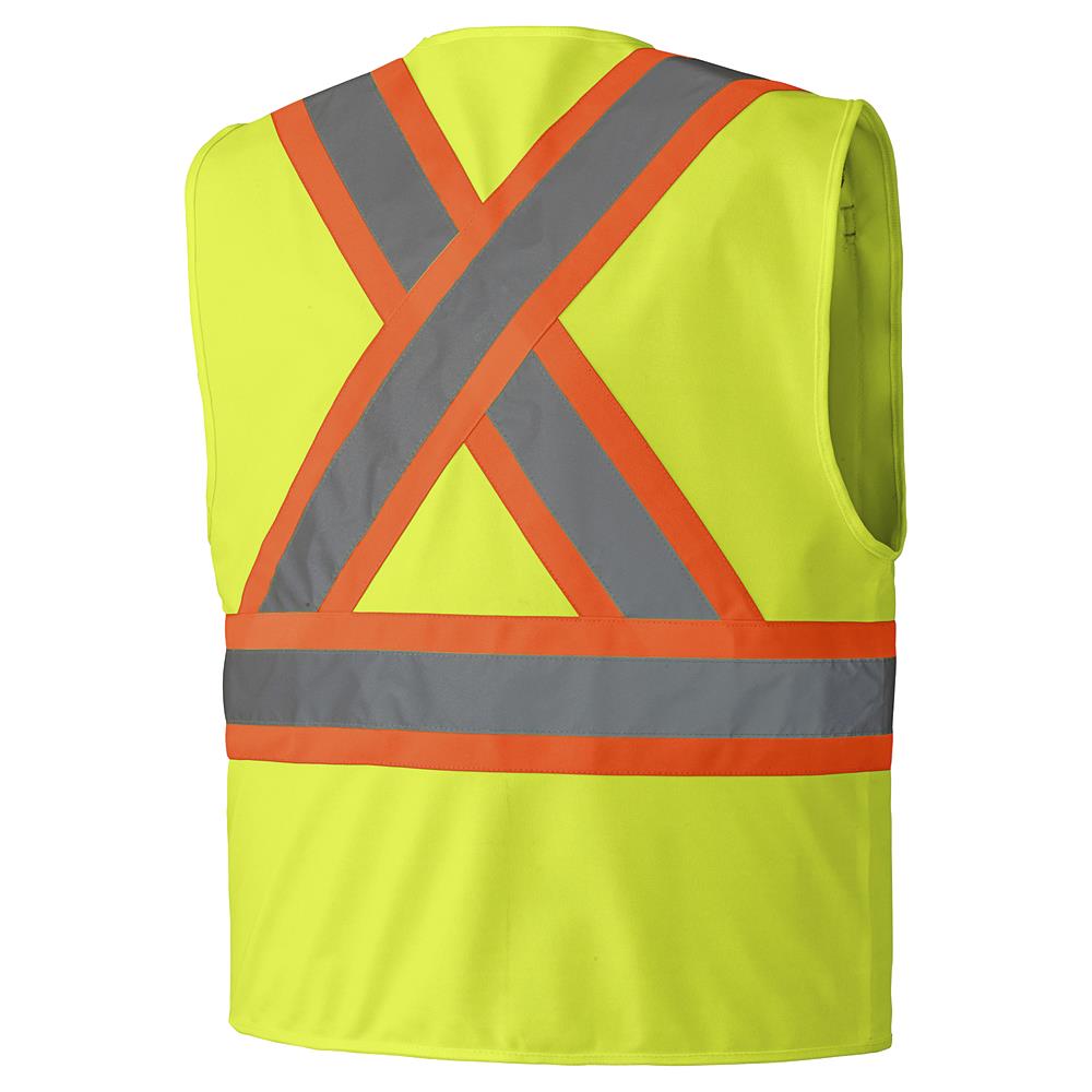 Veste de sécurité en tricot de polyester avec fermeture éclair, Jaune, GR: L
