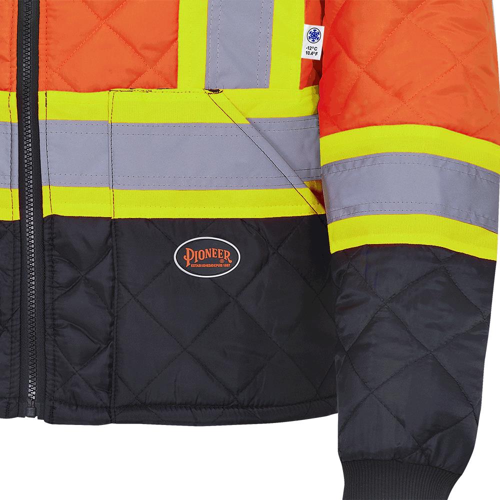 Veste matelassée haute visibilité pour congélateur, orange/noir, SZ : S