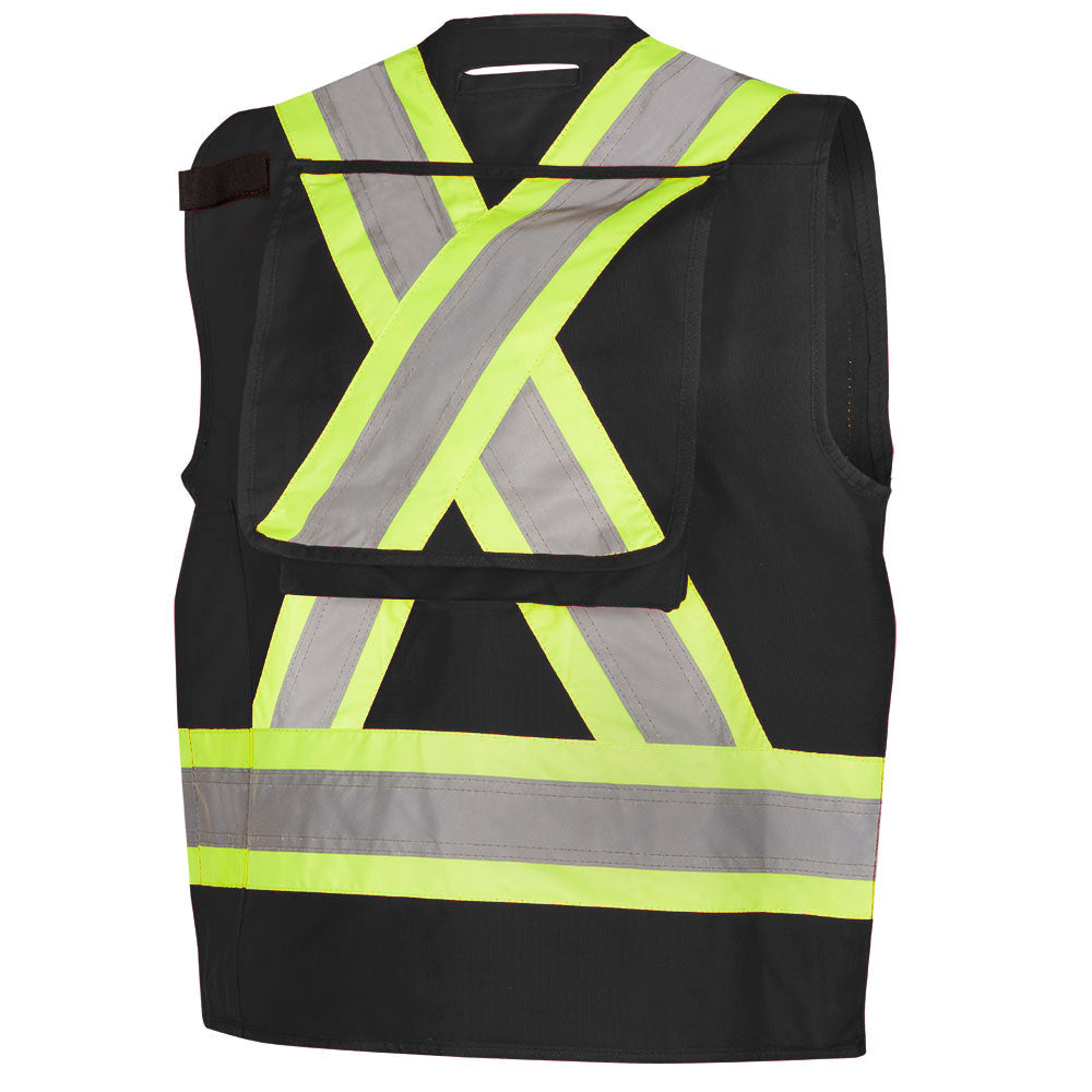Gilets de sécurité en toile de coton, Noir, GR: L