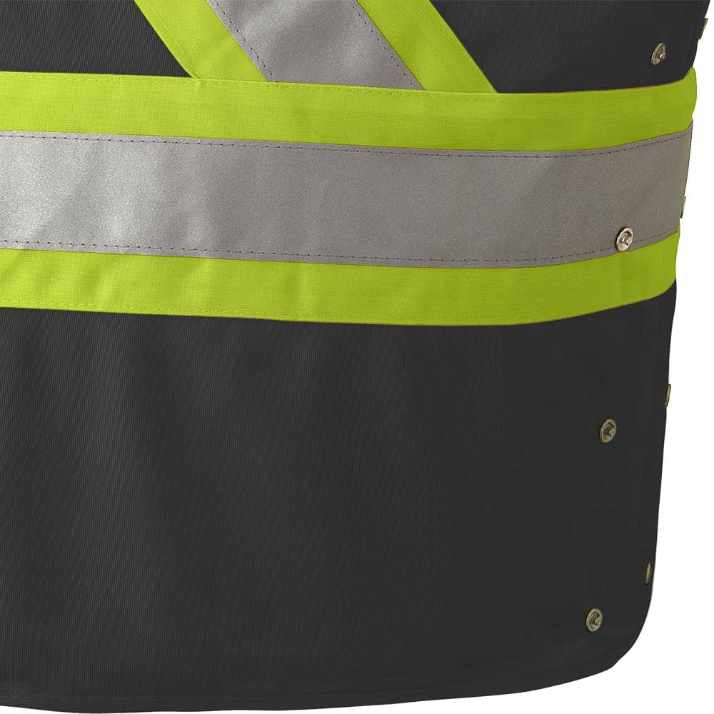 Veste de sécurité haute visibilité à côtés ajustables, Noir, GR: P/M