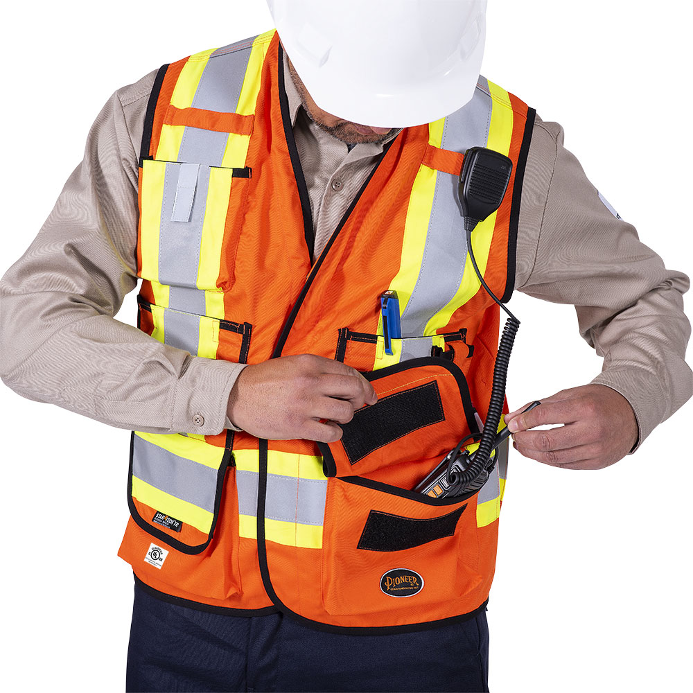 Hi-Viz FR-Tech® Flame Resistant Surveyor's Safety Vests, orange, SZ: XL