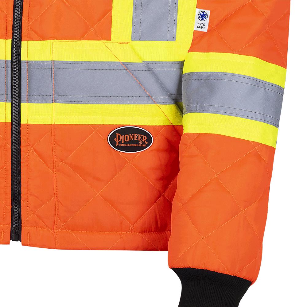 Hi-Vis Quilted Freezer Jacket, Orange, SZ: 2XL