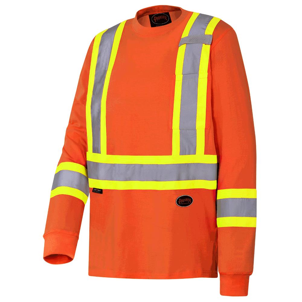 Chandail de sécurité à manches longues, 100 % coton, orange, GR: XL