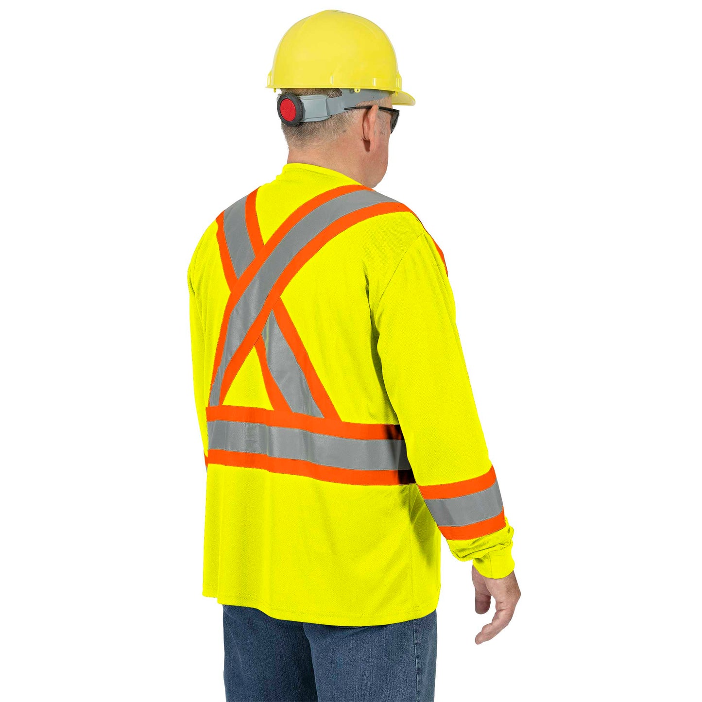 Chandail de sécurité à manches longues en polyester œil de perdrix, Jaune, GR: 2XL