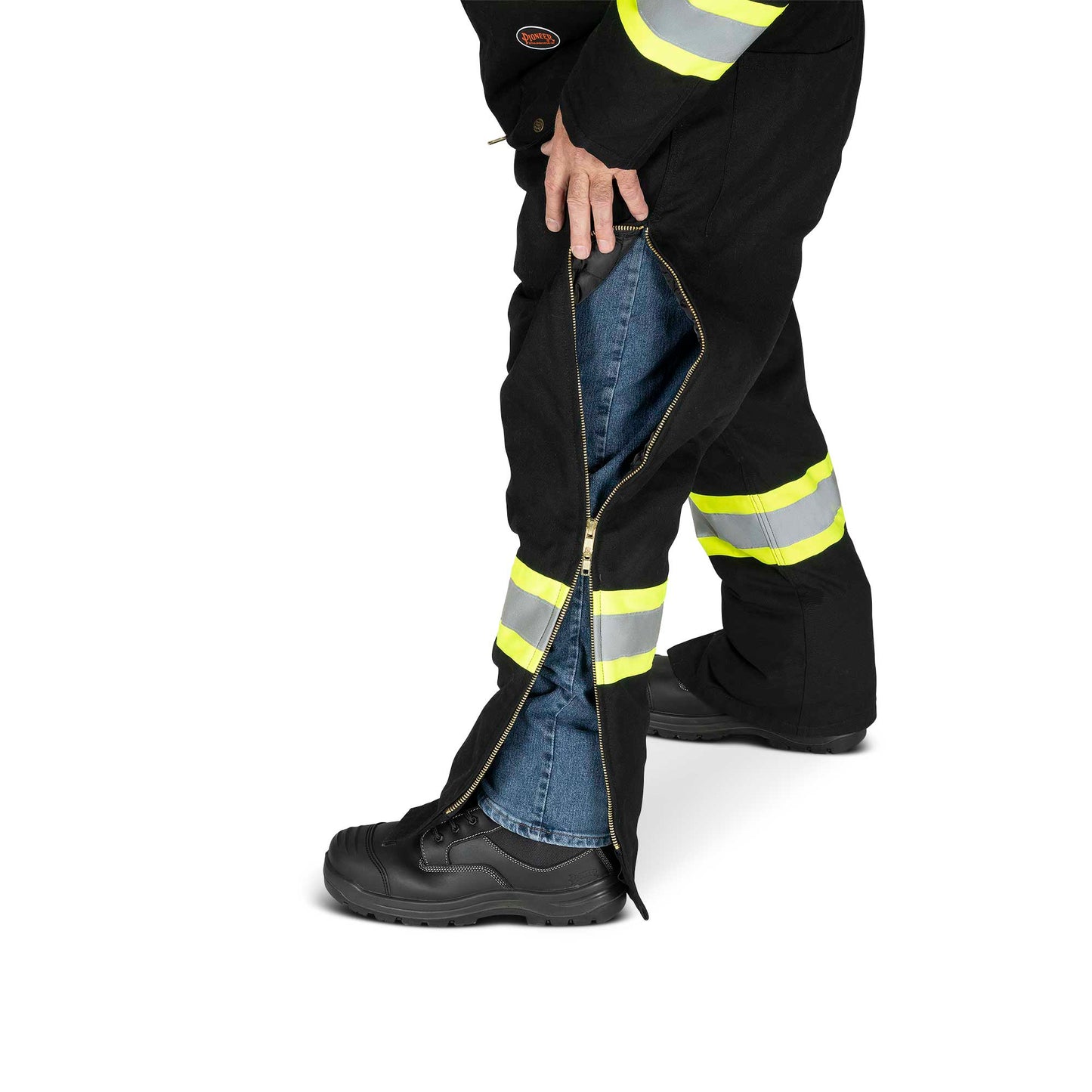 Salopette de sécurité matelassée imperméable haute visibilité, noire, SZ : L