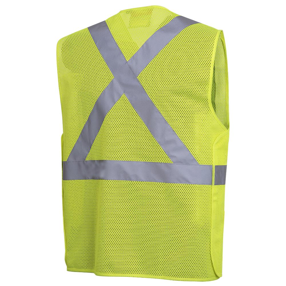 Hi-Viz Safety Mesh Vest with 2" Tape, Yellow, SZ: L/XL
