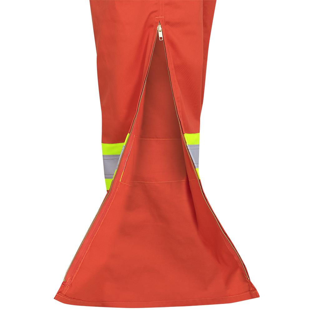 Hi-Viz FR-Tech® Flame Resistant 7 oz Coverall, Leg Zippers, Orange, SZ: 54