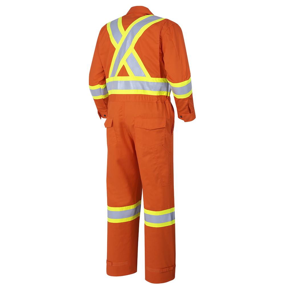 Hi-Viz FR-Tech® Flame Resistant 7 oz Coverall, Leg Zippers, Orange, SZ: 54