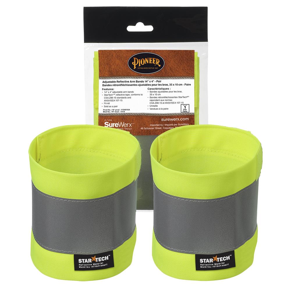 Bandes Reflectives, ajustables pour les bras avec sac, 35cm x 10cm, jaune, GR: O/S