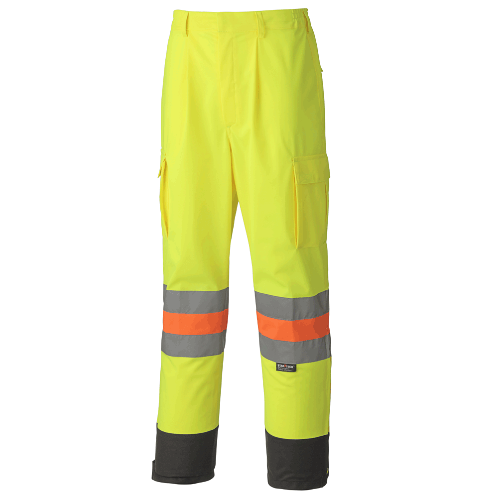 Pantalon de sécurité routière respirant haute visibilité, approuvé MTQ, jaune, SZ : 4XL