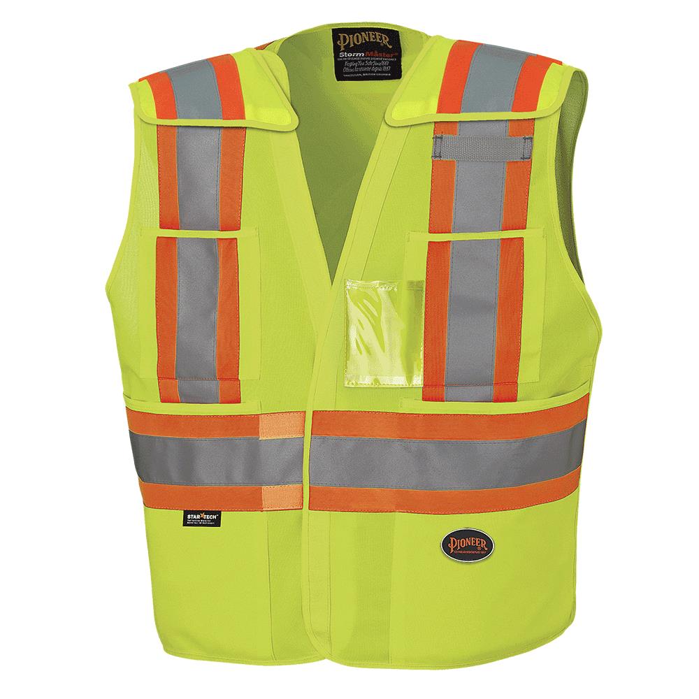 Gilet de sécurité détachable, épaules tombantes, tricot de poly interlock, Jaune, GR: L/XL