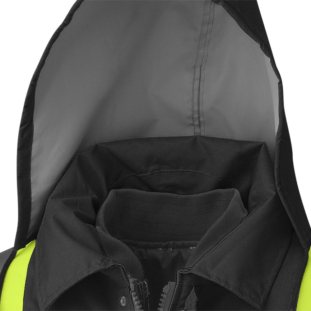 Parkas de sécurité imperméables haute visibilité 7 en 1, noir, SZ : L