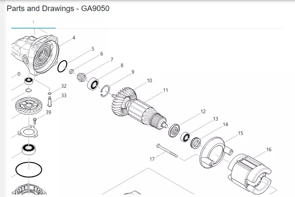 Ensemble de terrain Makita 523411-7 pour meuleuses d'angle 110 V