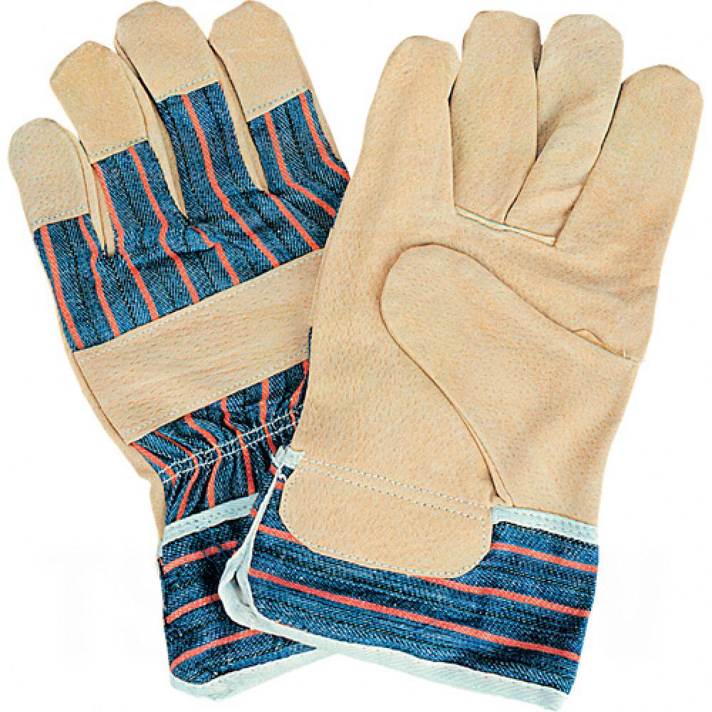 Gants d'ajusteur confort supérieur, taille XL, paume en cuir de porc fendu, doublure intérieure en coton