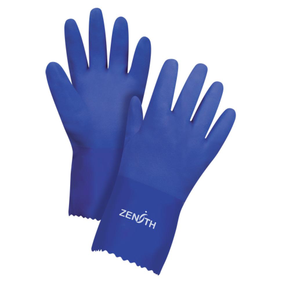Ultra Flexible Gloves, Size X-Large/10, 12" L, PVC, Interlock Inner Lining, 45-mil