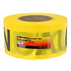 Scotch® Barricade Tape, 300, yellow, "Caution", 3 in x 1000 ft (76.2 mm x 304.8 m), 8/cs