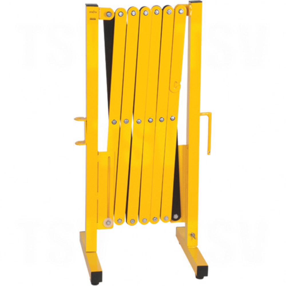 Barrière extensible, 37" H x 11' L, noir/jaune
