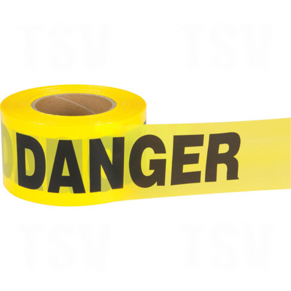 "Danger" Barricade Tape, Bilingual, 3" W x 1000' L, 2.5 mils, Black on Yellow