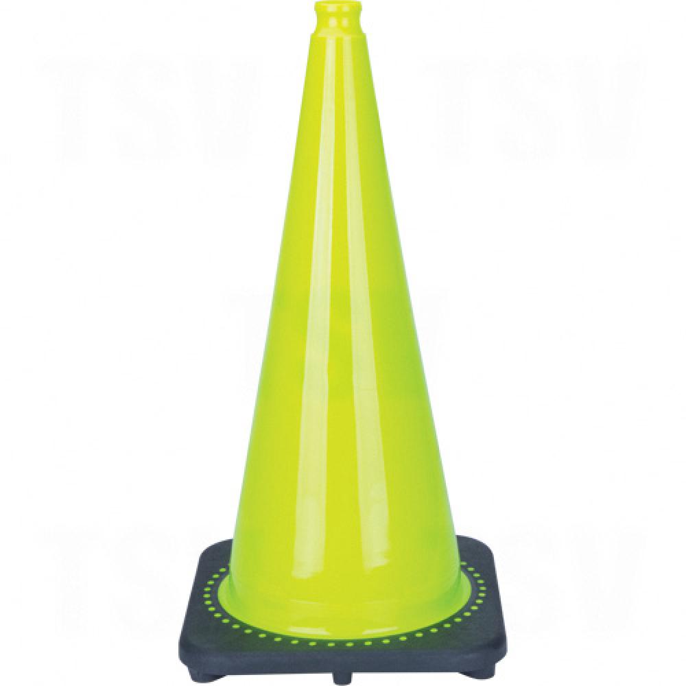 Premium Traffic Cone, 28", Lime Green