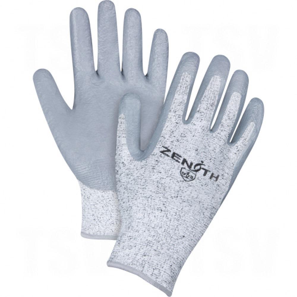 Seamless Stretch Cut-Resistant Gloves, Size Small/7, 13 Gauge, Nitrile Coated, HPPE Shell, ANSI/ISEA 105 Level 2/EN 388 Level 3
