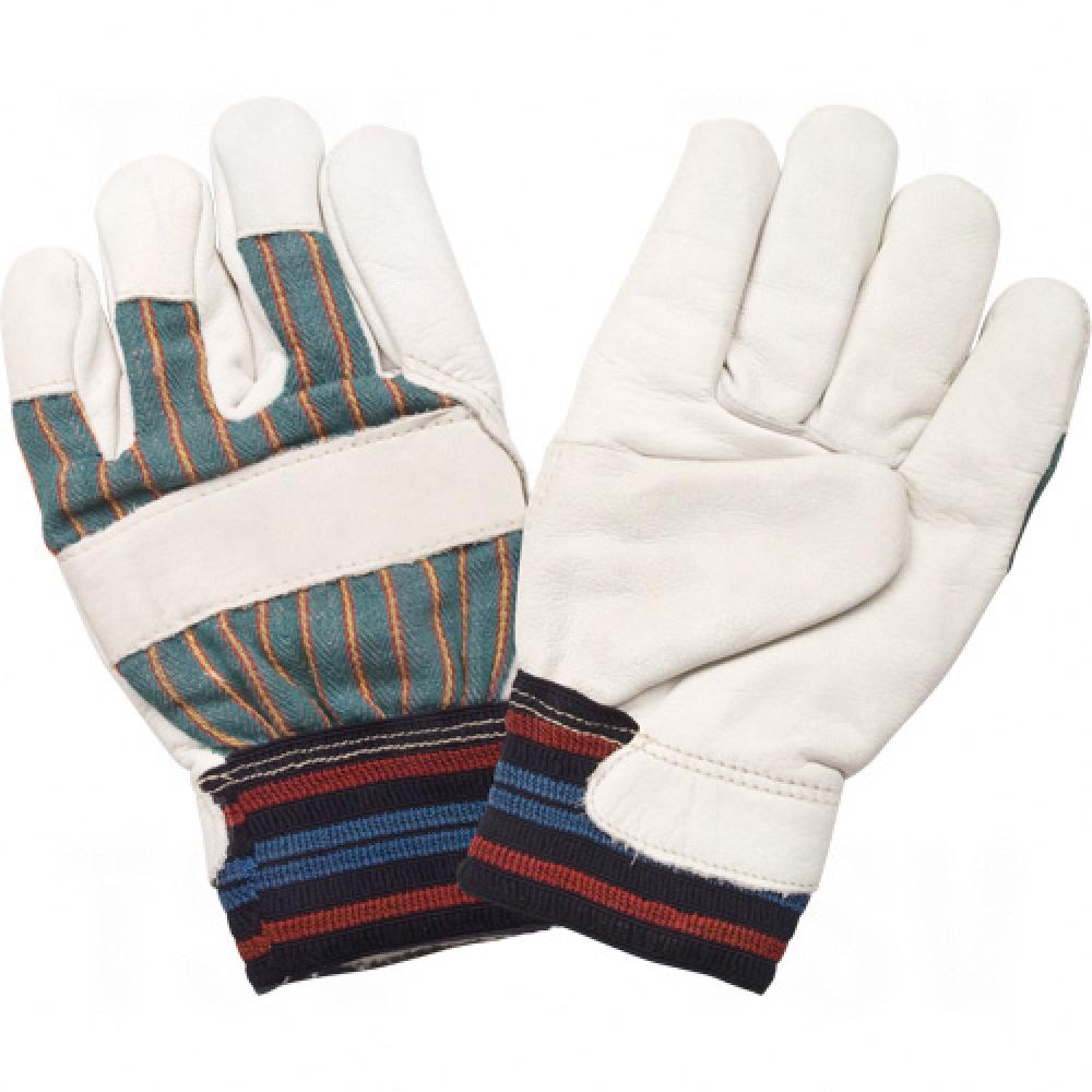 Abrasion-Resistant Winter-Lined Work Gloves, Large, Grain Cowhide Palm, Cotton Fleece Inner Lining