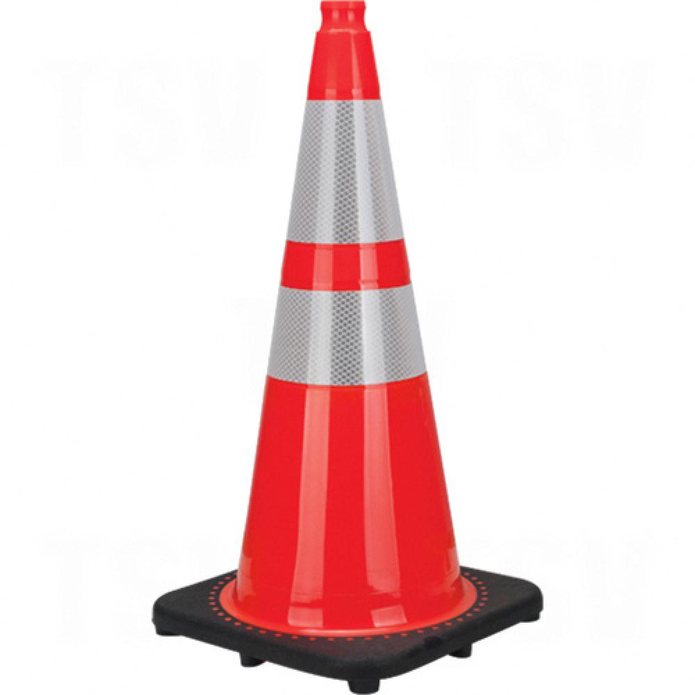 Cône de signalisation de qualité supérieure, 28 po, orange, collier(s) réfléchissant(s) de 4 po et 6 po