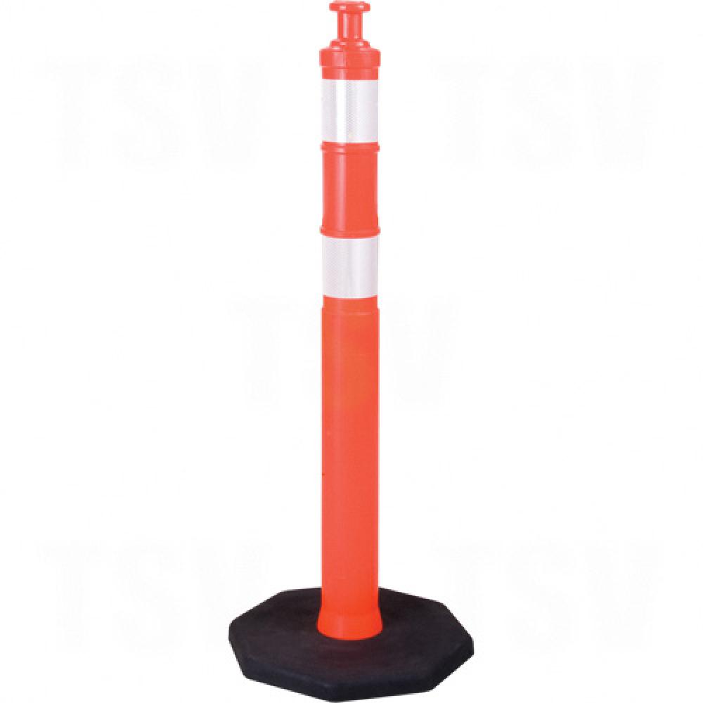 Poteau délinéateur haut de gamme avec base, 42 po H, orange