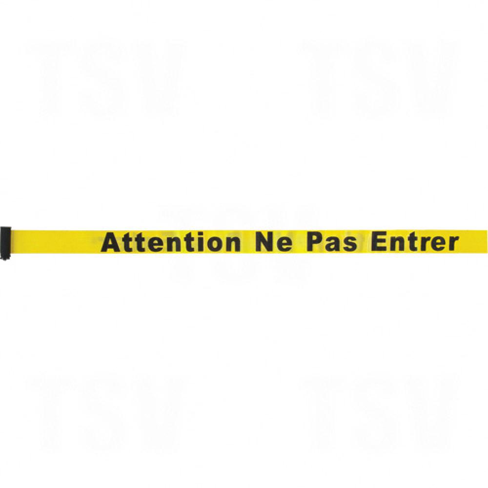 Cassette de ruban adhésif pour construire vos propres barrières de contrôle des foules, Attention ne pas entrer, 7', ruban jaune