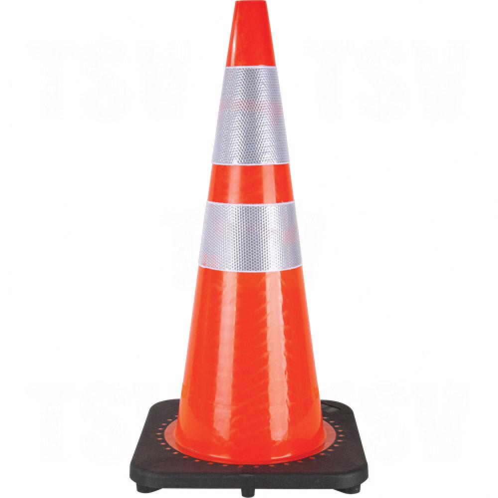 Cône de signalisation, 28 po, orange, collier(s) réfléchissant(s) de 4 po et 6 po