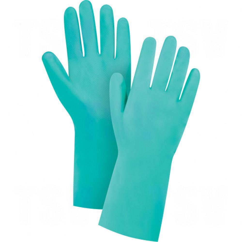 Premium Diamond-Grip Chemical-Resistant Gloves, Size X-Large/10, 13" L, Nitrile, Flock-Lined Inner Lining, 15-mil