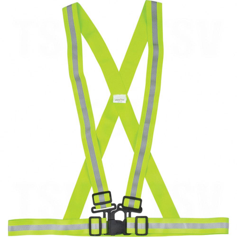 Standard-Duty Safety Harness, High Visibility Lime-Yellow, Silver Reflective Colour, Large