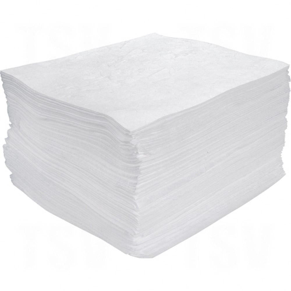 Tampons absorbants Meltblown, huile uniquement, 15" x 17", capacité d'absorption de 30 gal., 100/pqt